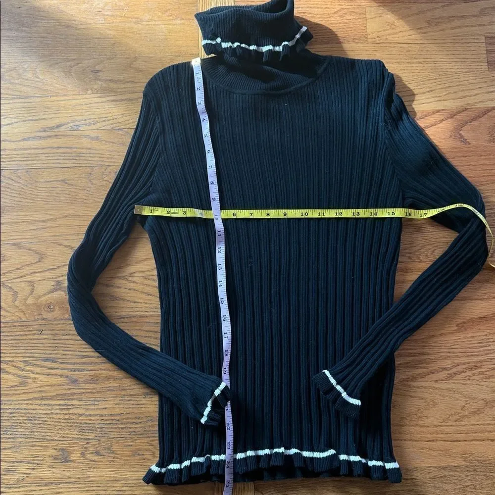 Kate Spade Ribbed Ruffle Trim Turtleneck Sweater!